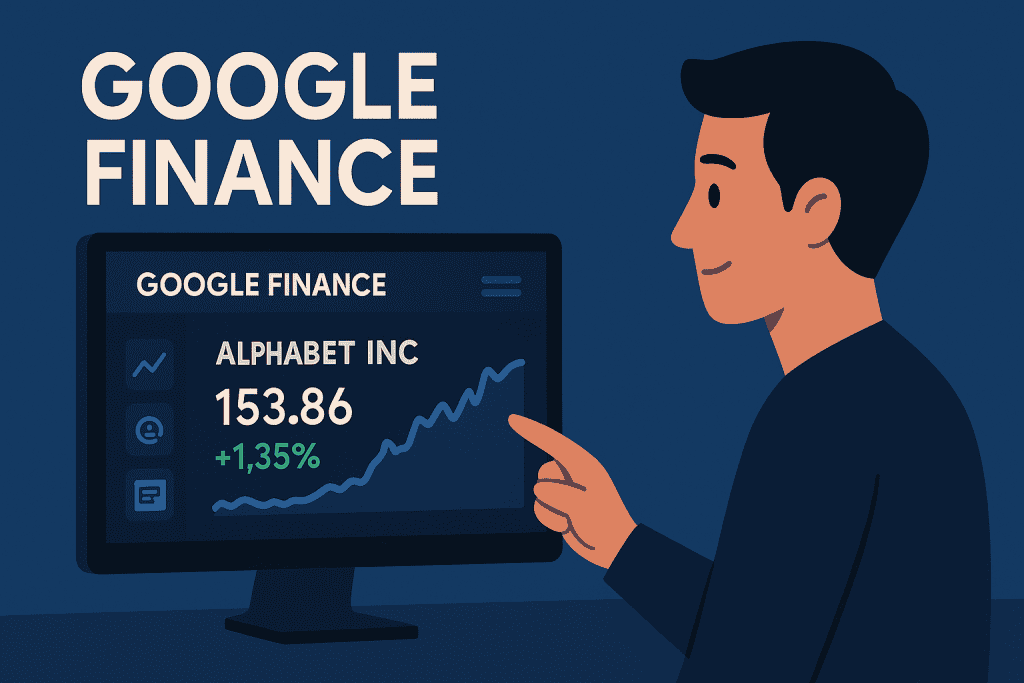 User analyzing stock charts on Google Finance interface