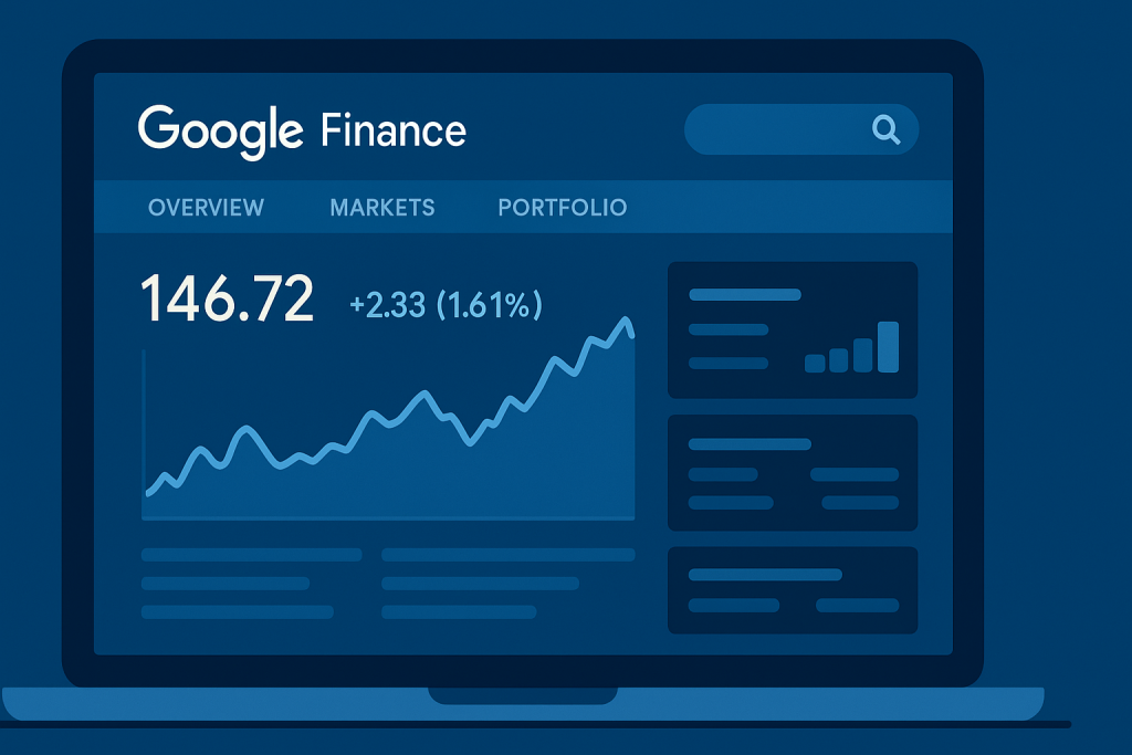 Google Finance dashboard showing live stock price tracking