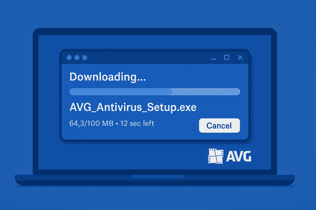 Downloading AVG Antivirus setup file on Windows.
