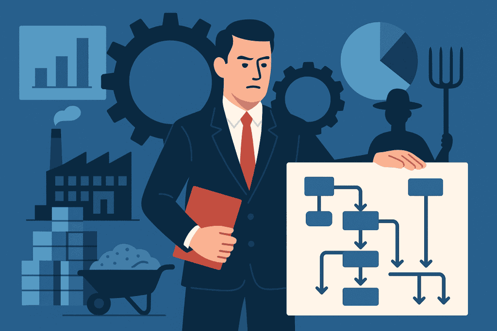 State planners dictate resource allocation, eliminating market-driven supply and demand.