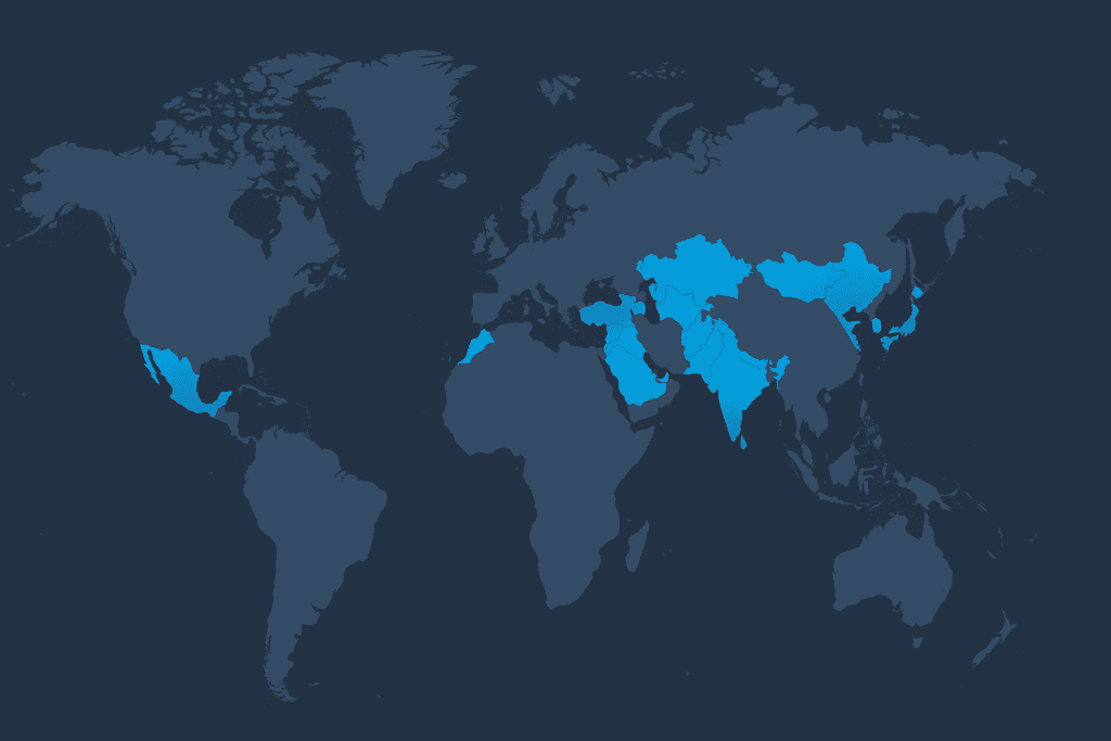 Map highlighting countries with command economies and strict government control.