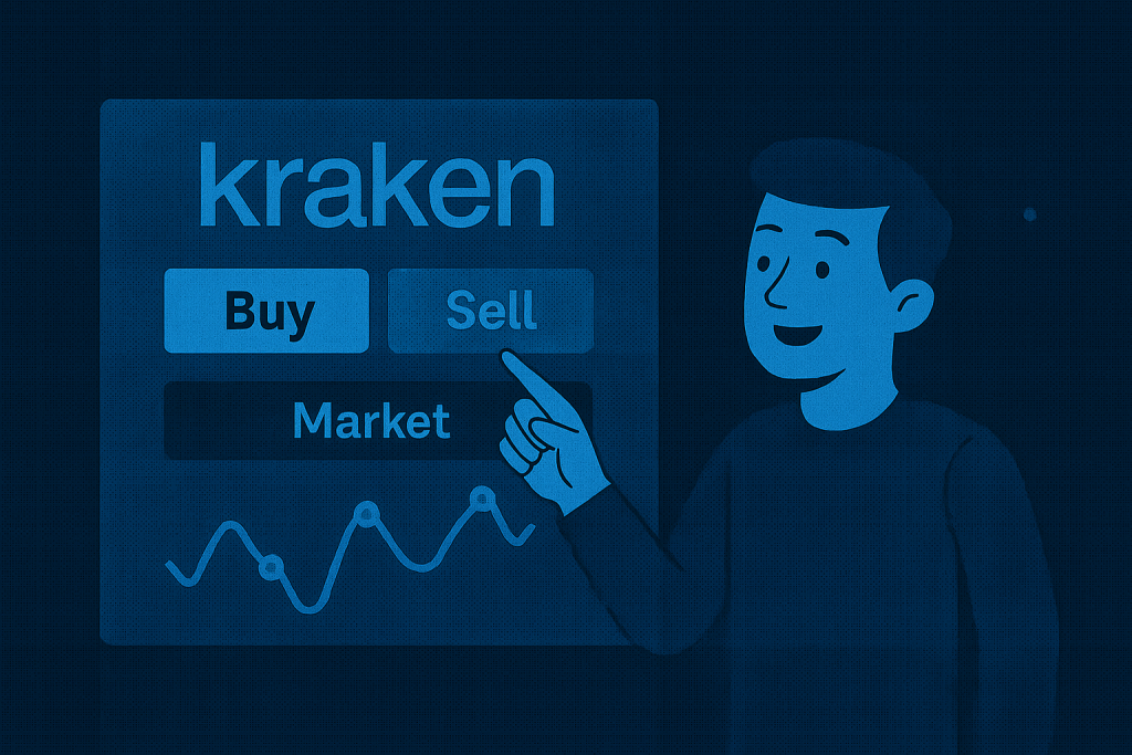 Kraken Crypto Exchange homepage displaying trading options.