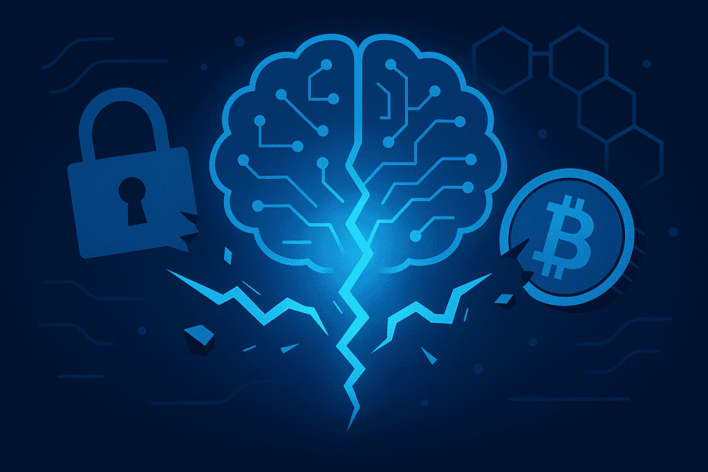 Quantum computing breaking cryptocurrency encryption and blockchain security.