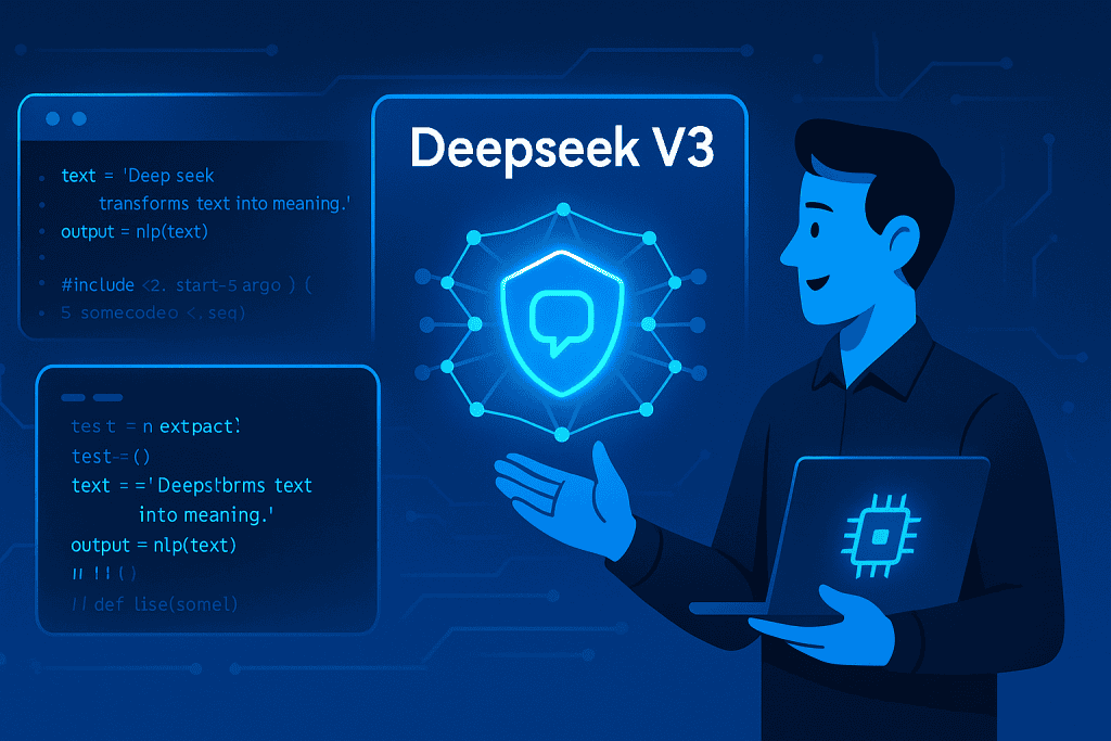 A developer showcasing the AI-driven natural language processing behind Deepseek V3.