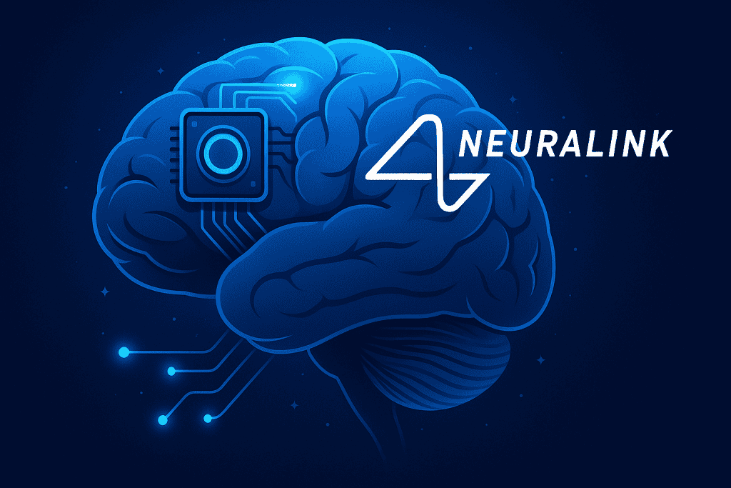 A human brain with embedded Neural Link technology.