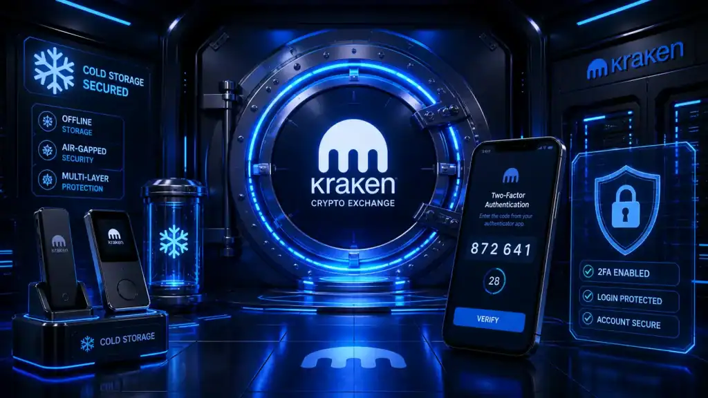 Secure crypto vault with Kraken Crypto Exchange branding