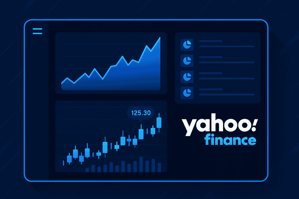 A modern stock trading dashboard featuring Yahoo Finance analytics tools.