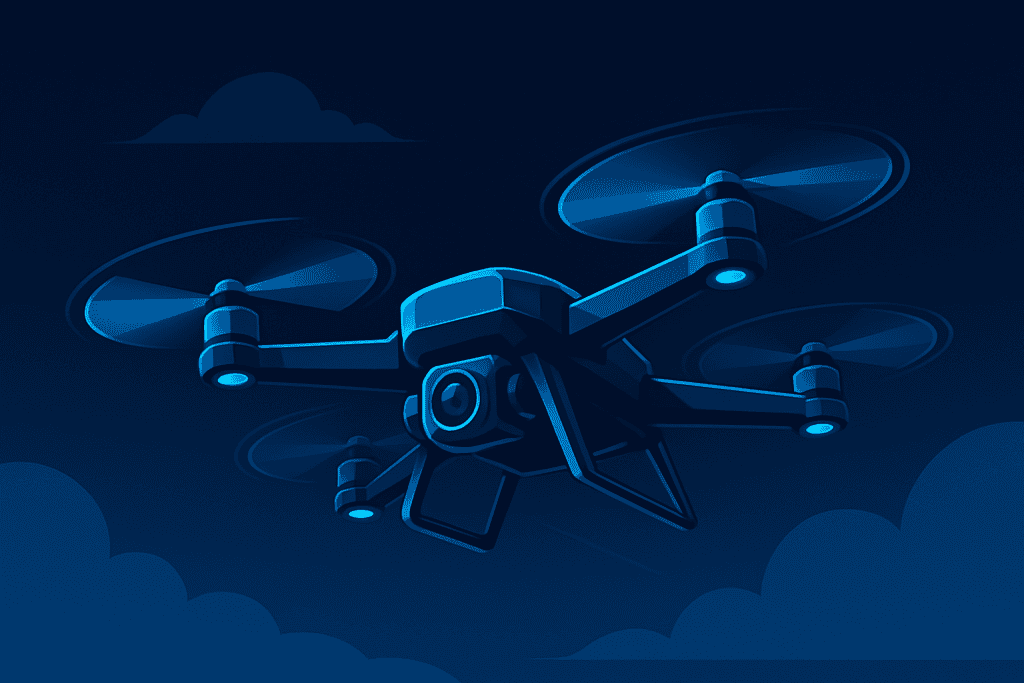 Drone Flying in sky.
