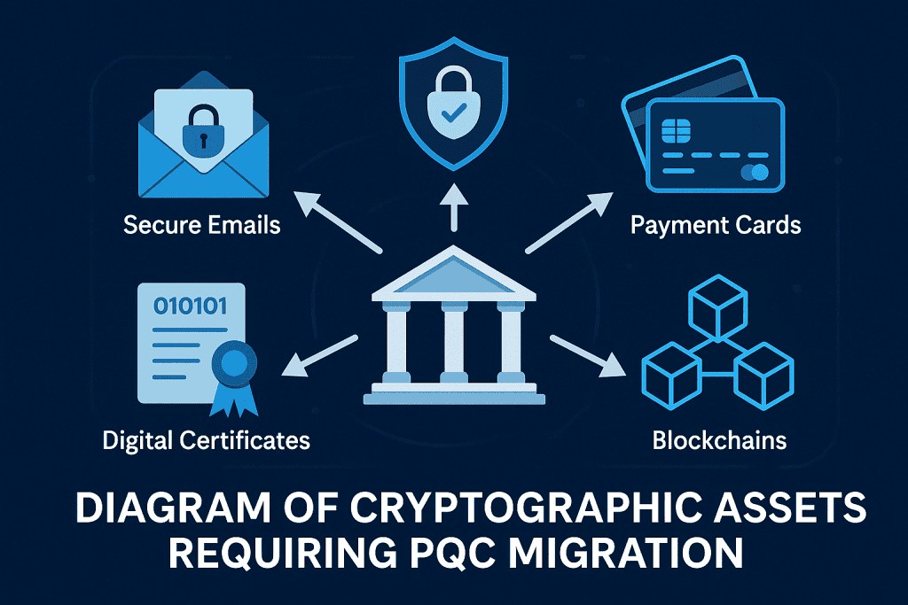 Diagram of cryptographic assets requiring PQC migration