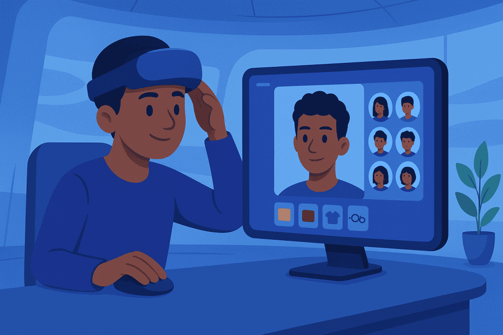 Creating personalized avatars in Microsoft Mesh interface