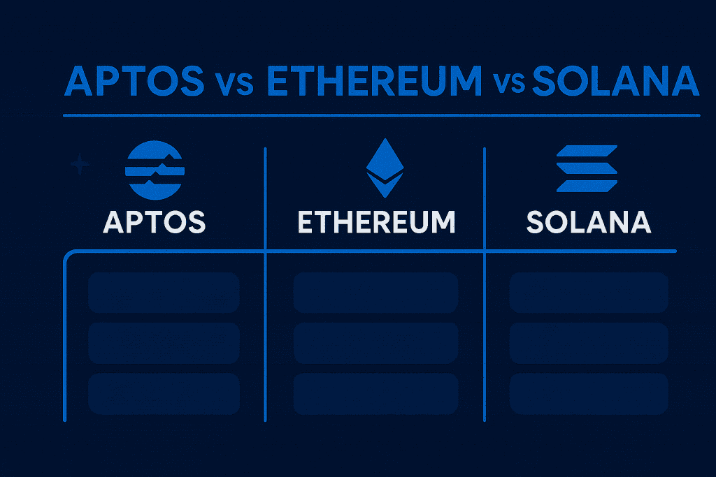 Table comparing Aptos vs Ethereum vs Solana