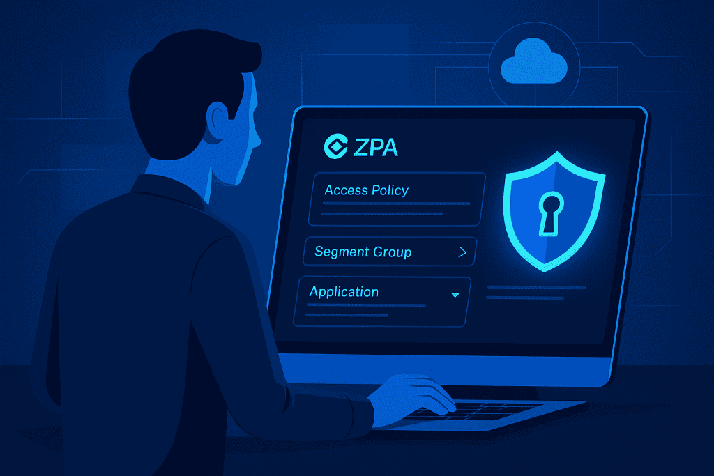 IT admin configuring ZPA for secure access.
