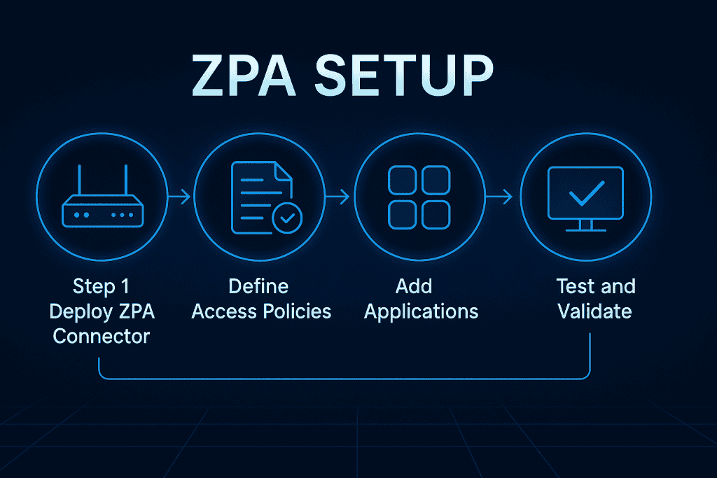 Step-by-step ZPA setup process visual guide.