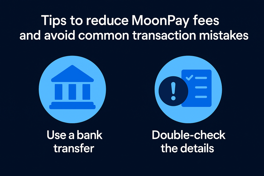Tips to reduce MoonPay fees and avoid common transaction mistakes.