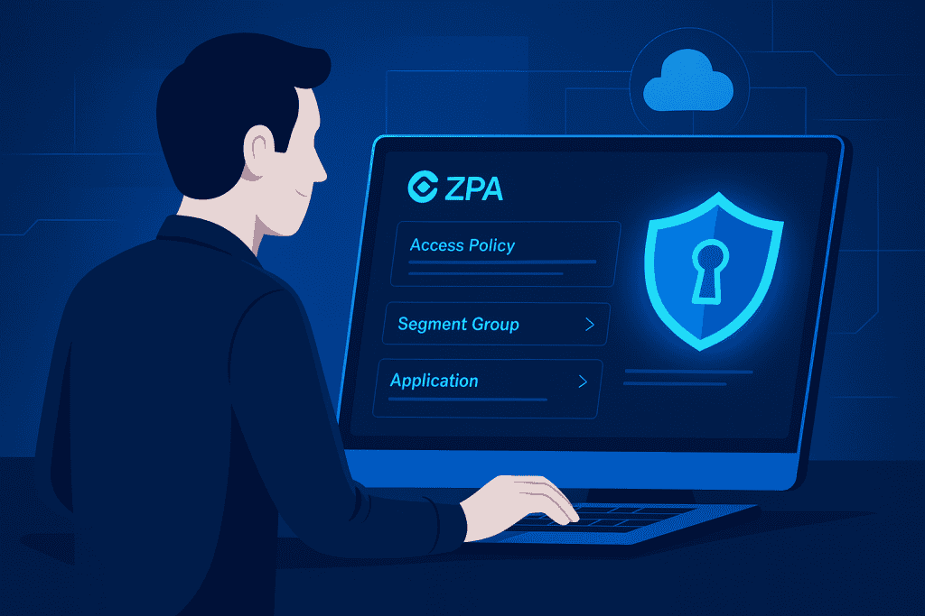 IT admin configuring Zscaler Private Access for secure access.