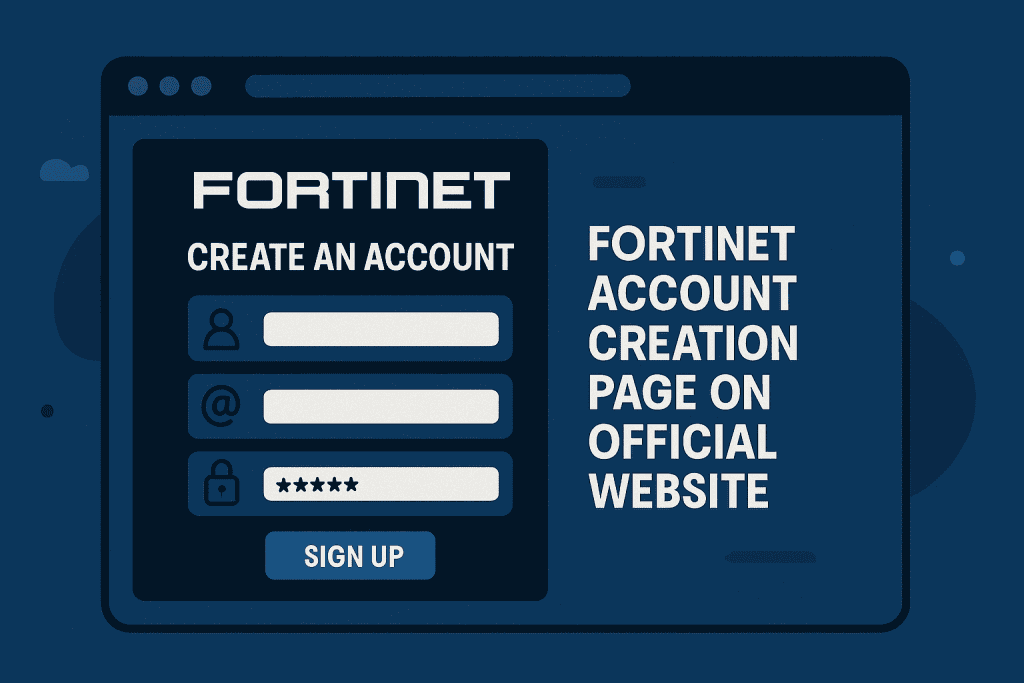 Fortinet account creation page on official website