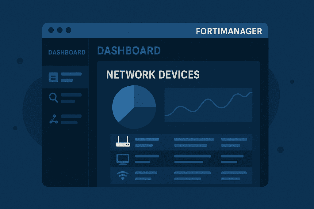 FortiManager dashboard displaying network devices