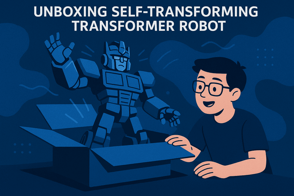 Unboxing self-transforming transformer robot
