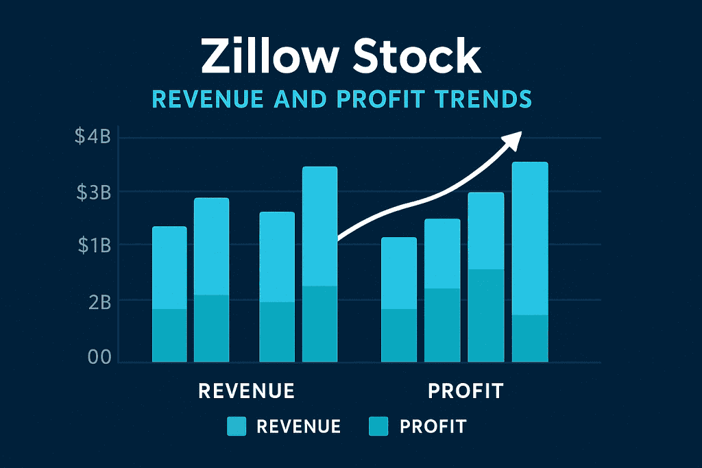 Zillow Stock financial chart comparing revenue and profit trends