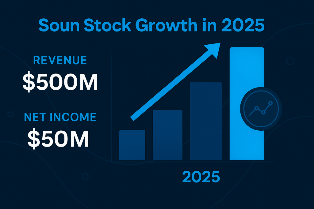 2025년 소운 주식의 성장을 보여주는 재무 보고서.