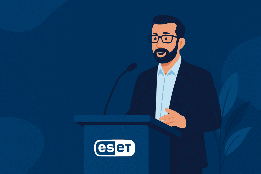 Juraj Malcho speaking at global ESET conference
