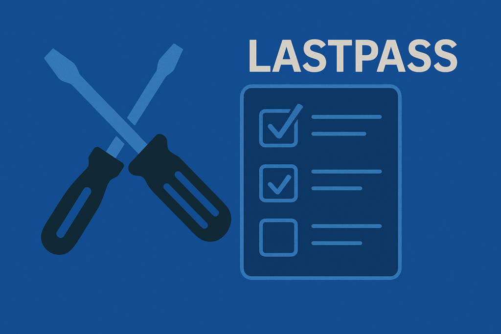 Checklist of tools needed to set up LastPass