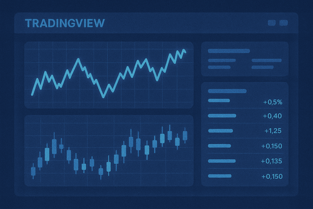 TradingView dashboard showcasing charts and market data