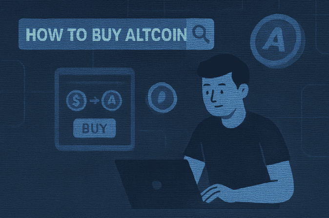 Cryptocurrency beginner researching how to buy altcoin