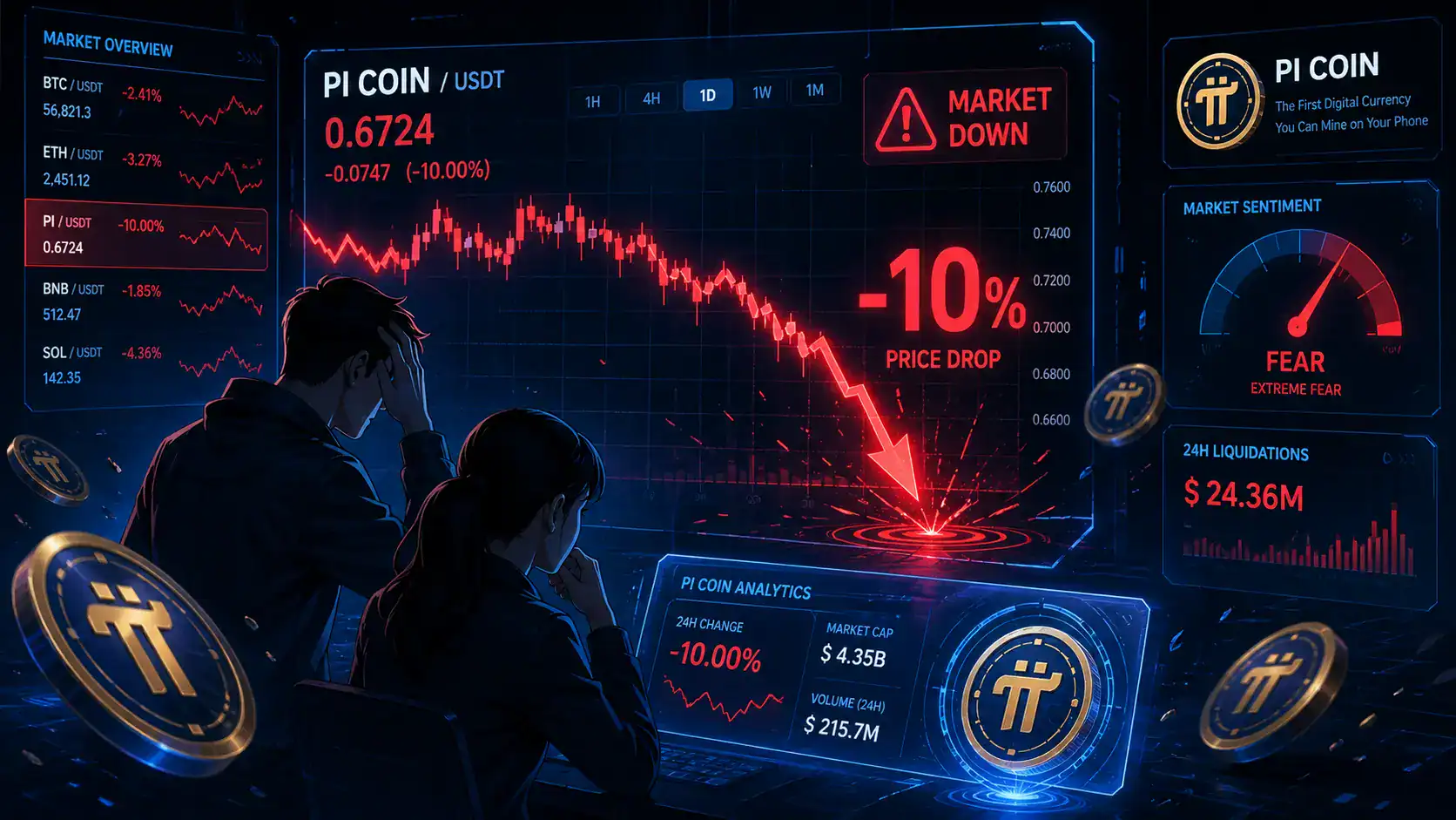 Pi Coin Plunges 10%:  Will It Rise Again or Keep Falling?