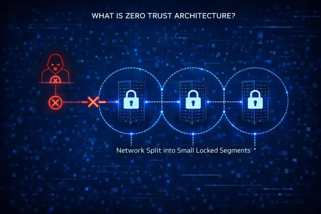 What is Zero Trust Architecture visualized with a network split