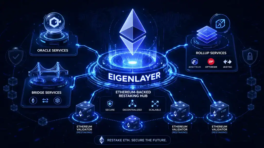 Concept visual of EigenLayer supporting oracles