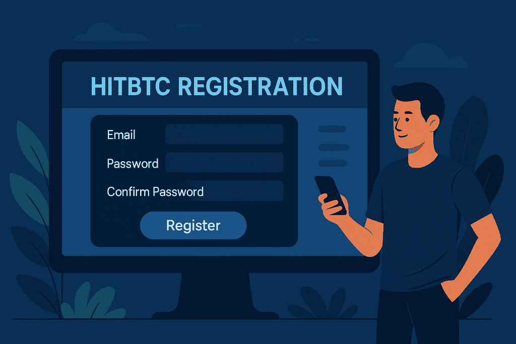 HitBTC registration form on the website screen