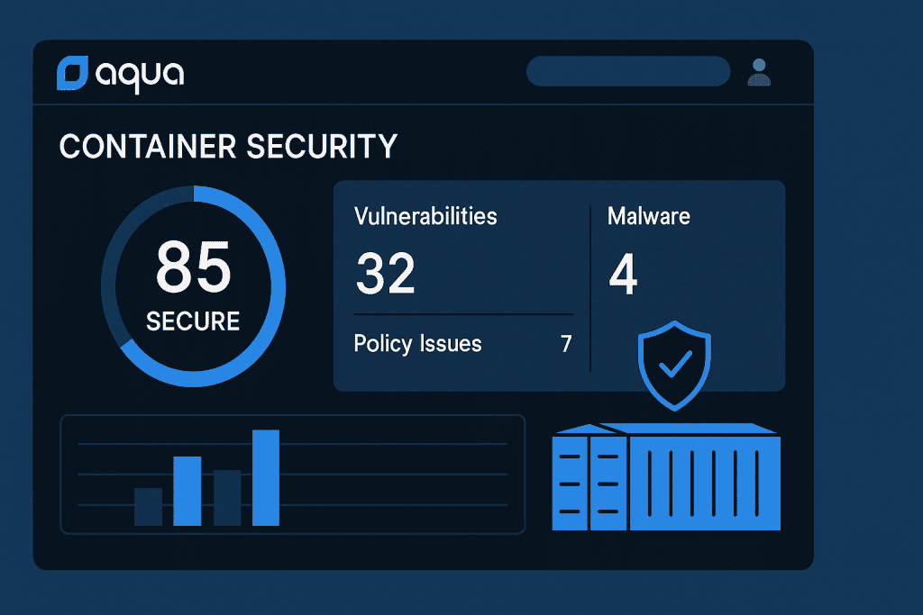 Aqua Security dashboard showing container security overview