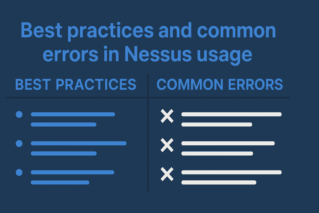 Best practices and common errors in Nessus usage table
