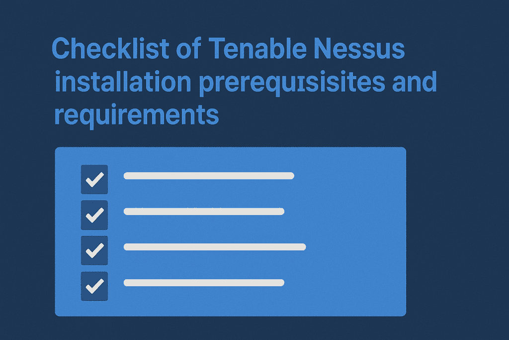 Checklist of Tenable Nessus installation prerequisites and requirements