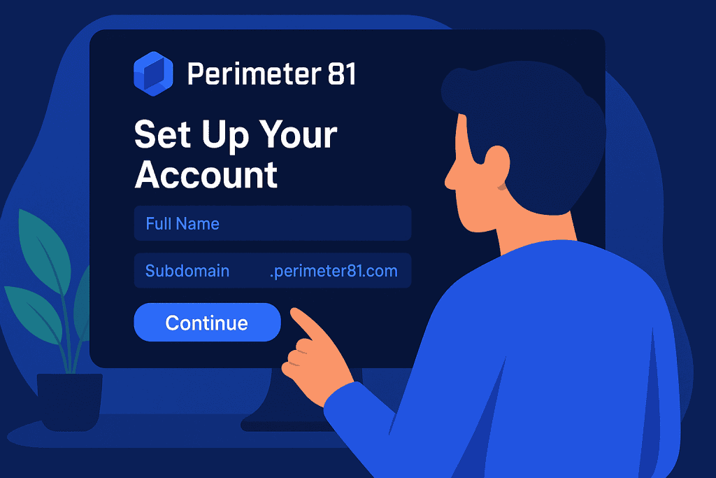 Perimeter 81 account creation screen for user setup