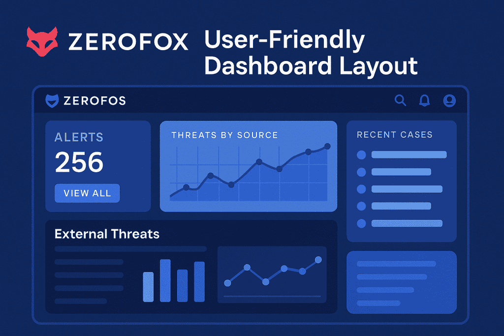 User-friendly dashboard layout in ZeroFox.