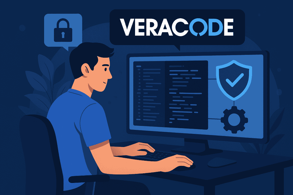 Developer securing software using Veracode integration tools