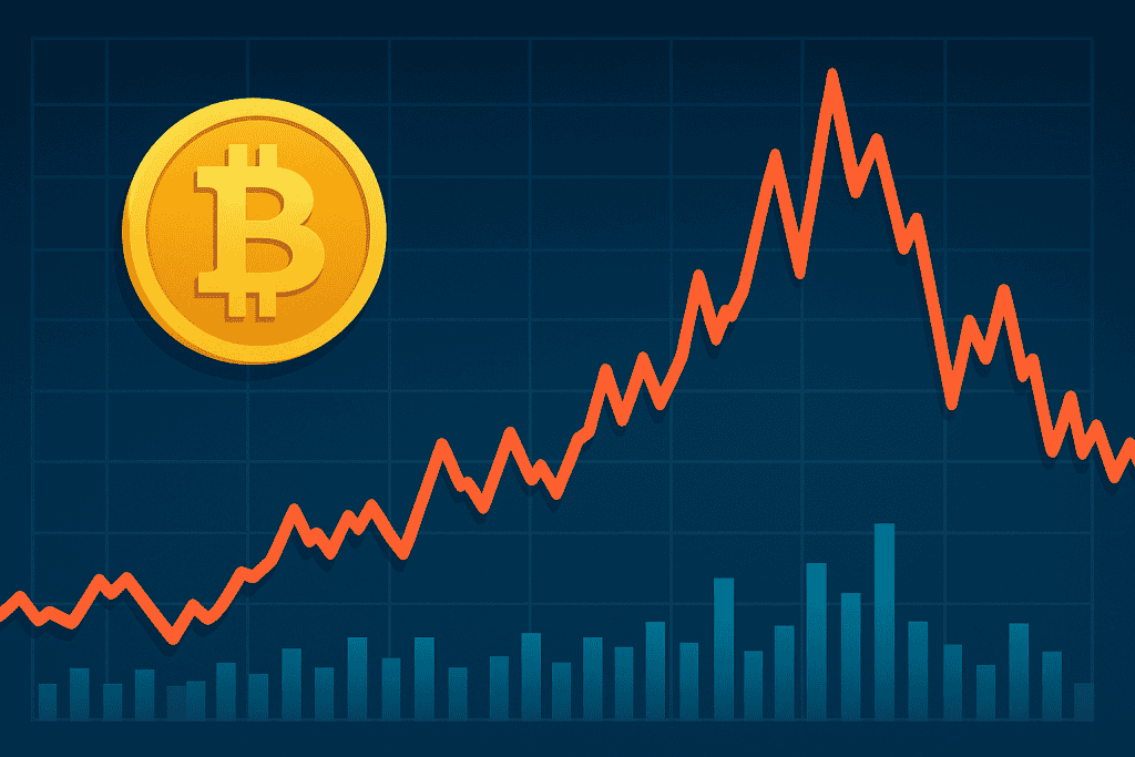 Bitcoin chart showing sharp price fluctuations