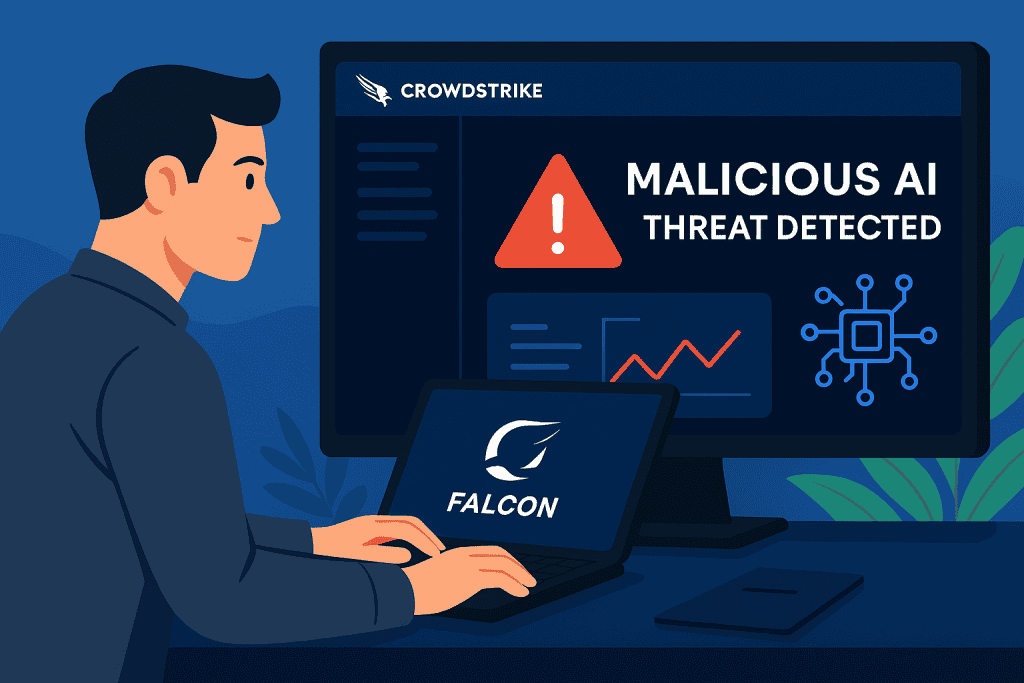 CrowdStrike Falcon platform detecting malicious AI threats