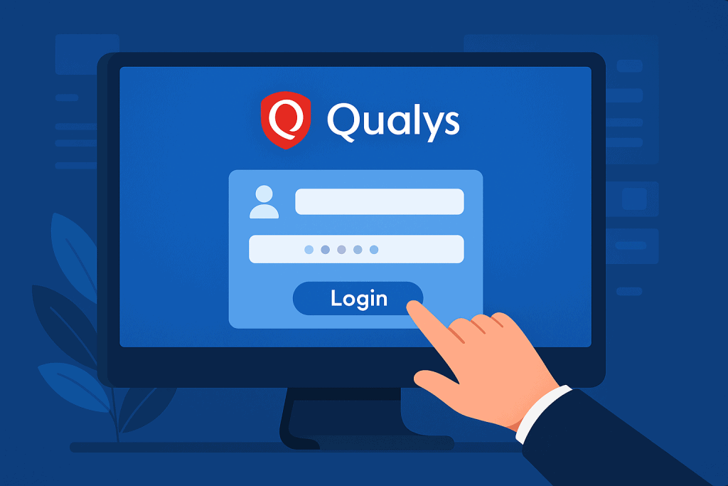 Logging into Qualys dashboard interface screen