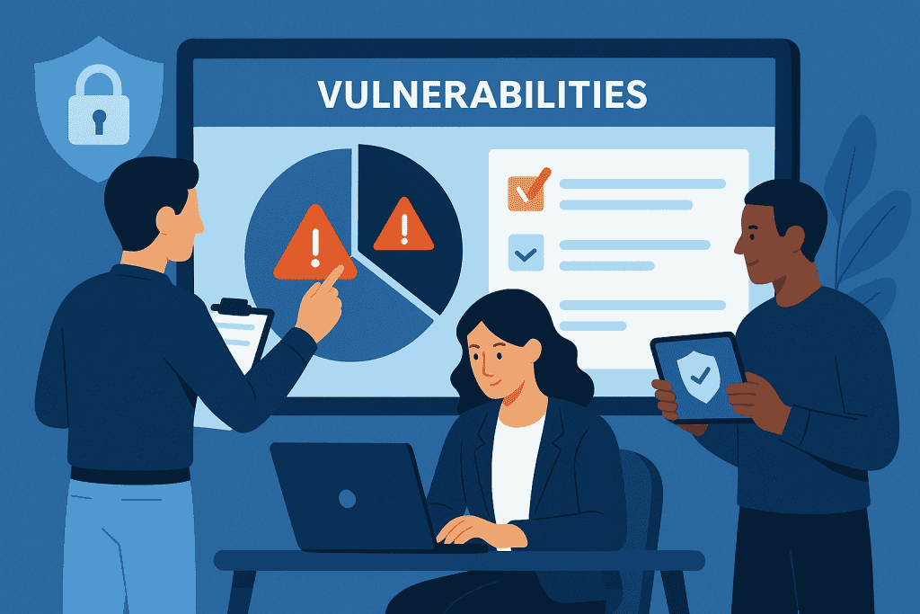 Cybersecurity team applying patches from Qualys report