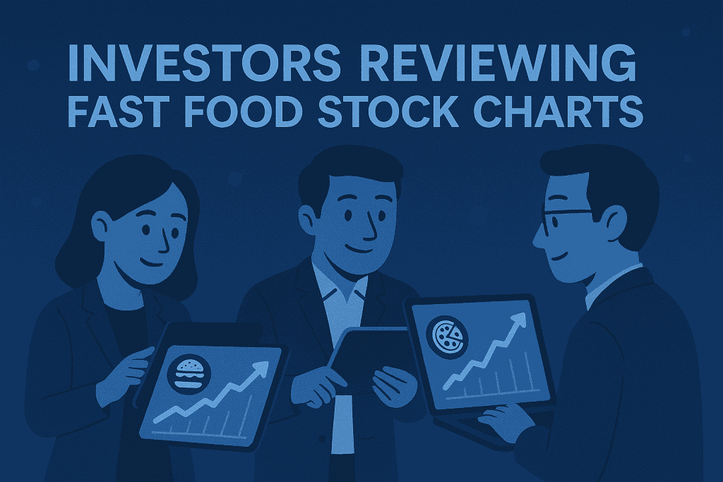 Investors reviewing fast food stock charts