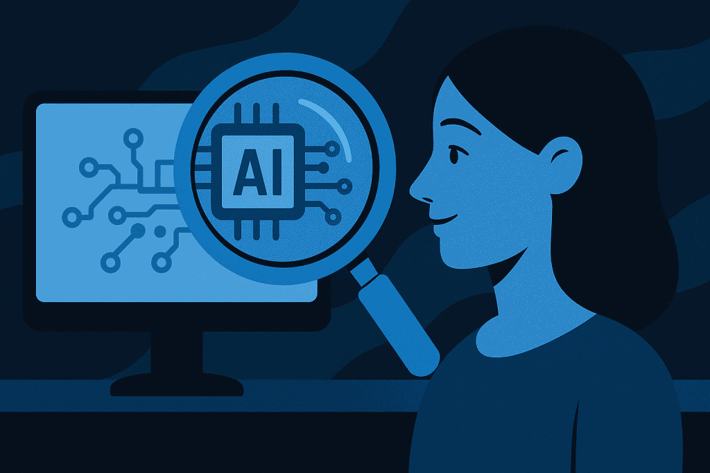 Illustration of AI system ensuring transparent functionality