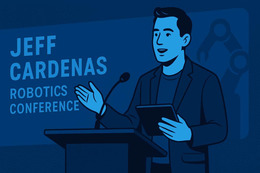 Jeff Cardenas speaking at robotics conference