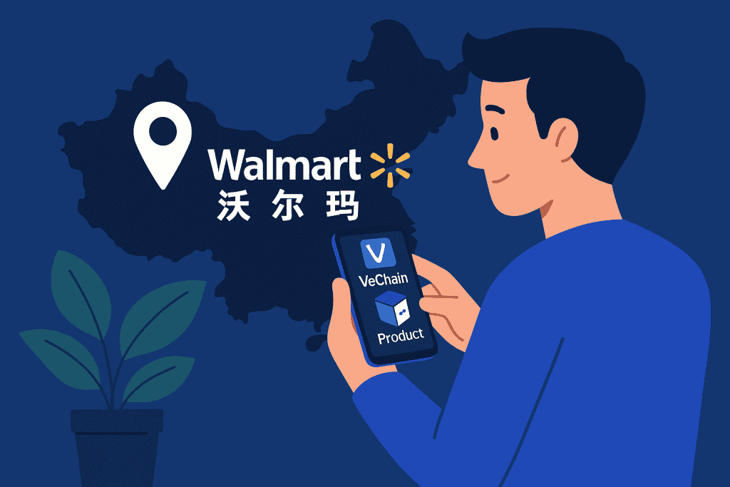 VeChain app used in Walmart China supply chain.