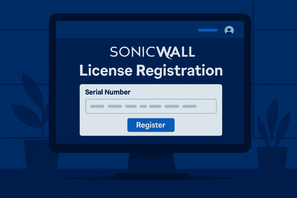 SonicWall license registration interface screen