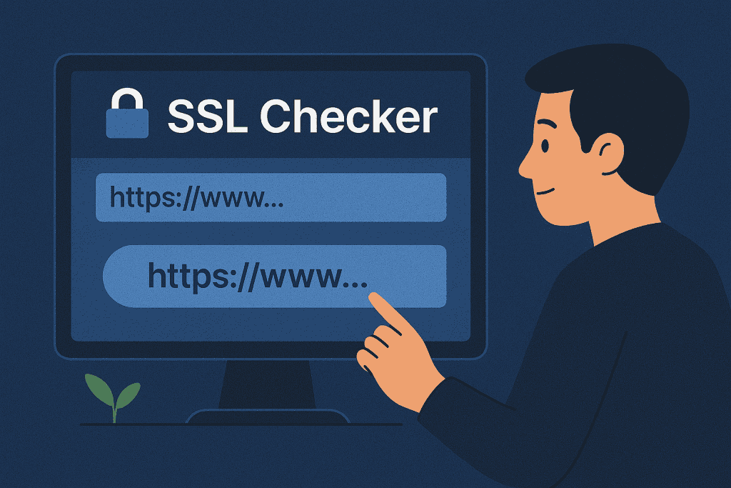 User typing website domain into Ssl Checker tool