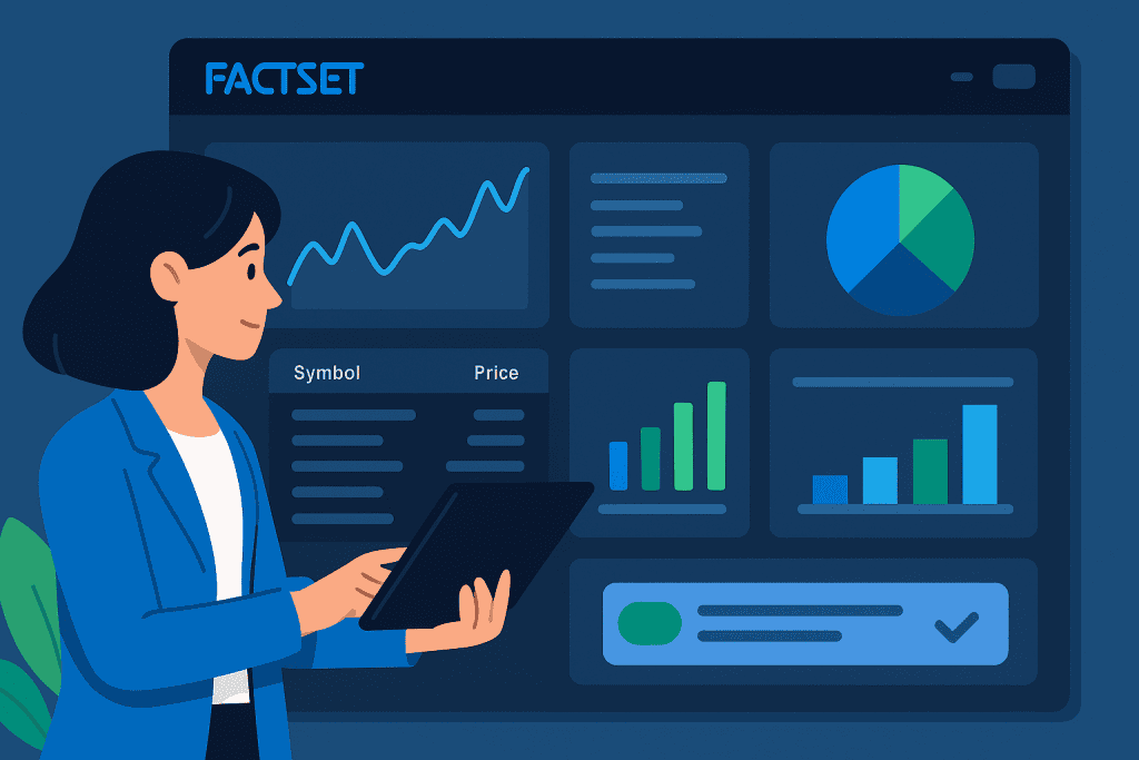FactSet dashboard with customizable financial analytics widgets