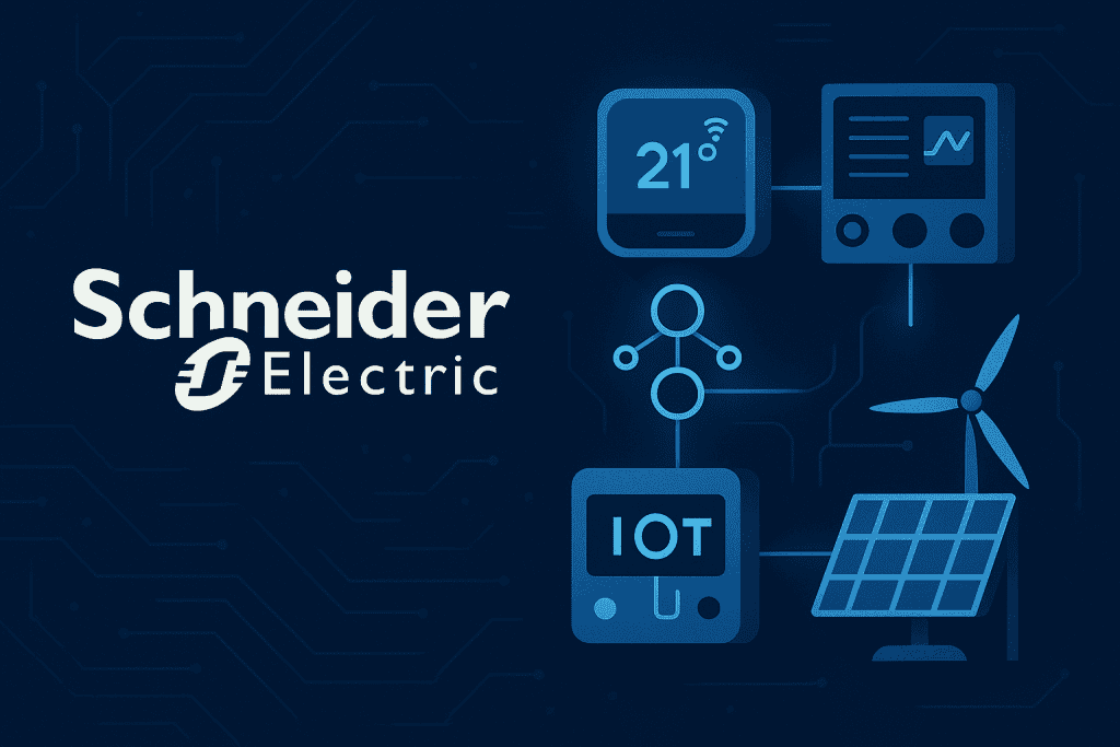 Schneider Electric innovations with smart devices, industrial controls, IoT, and renewables.